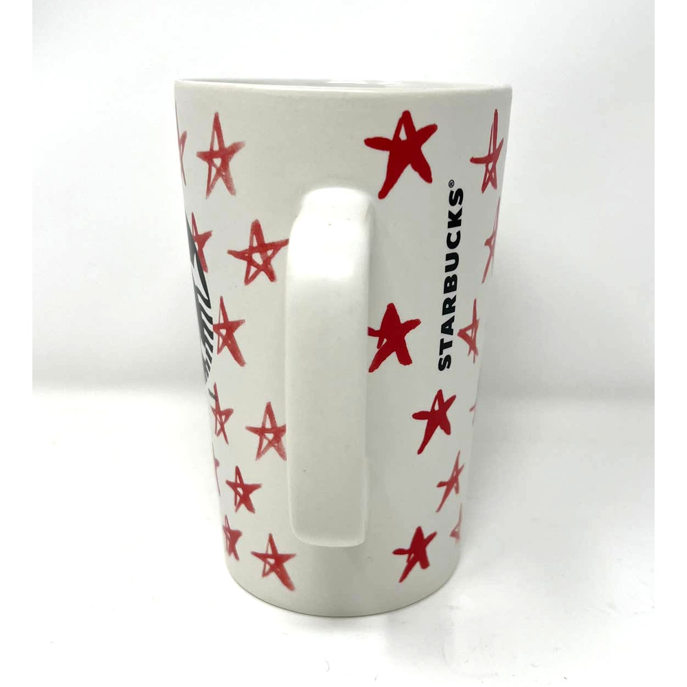 Starbucks Tall Red Star Black‎ Siren Mermaid Logo Coffee Cup Mug 16 oz 2014 - Picture 4 of 7